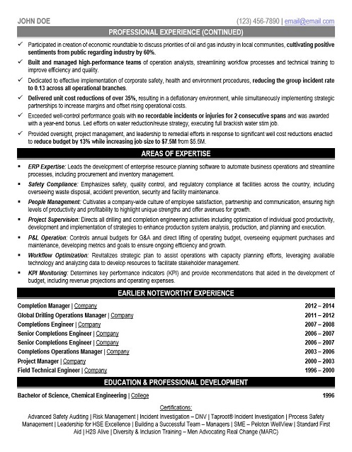 Drilling Operations VP Resume Sample & Template Page 2