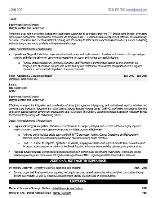 Military Operations Lead Resume Sample & Template Page 2