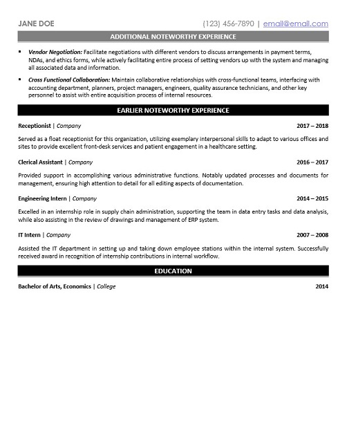 Buyer Resume Sample & Template Page 2