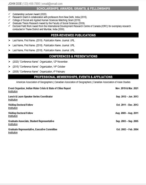 Post Secondary Professor Resume Sample & Template Page 2
