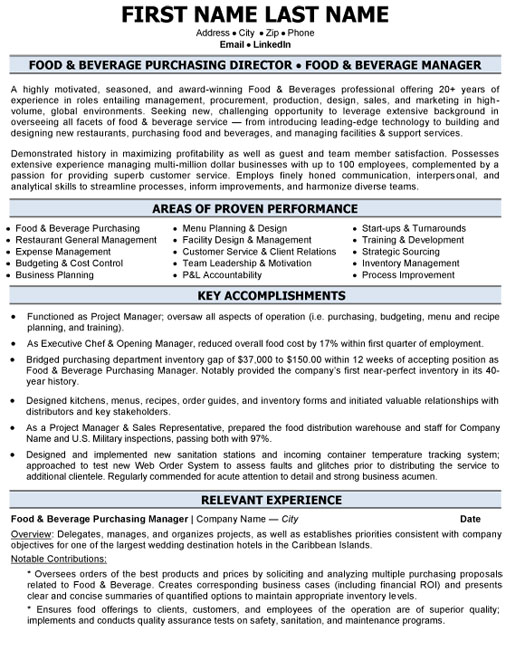 Purchasing Director Resume Sample & Template