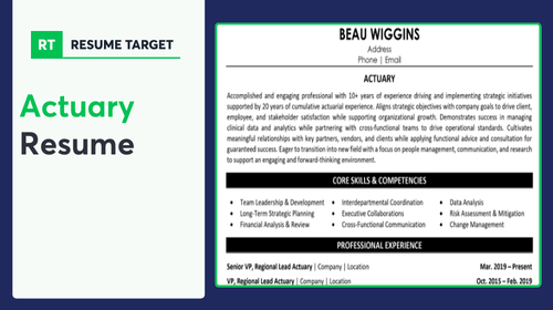 Actuary Resume Sample