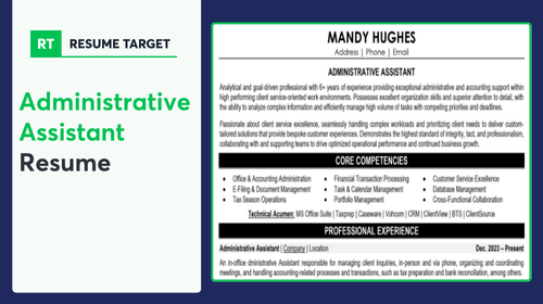 Administrative Assistant Resume Sample