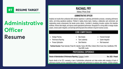 Administrative Officer Resume Sample