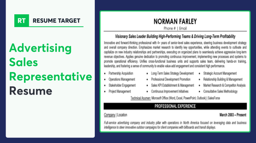 Advertising Sales Rep Resume