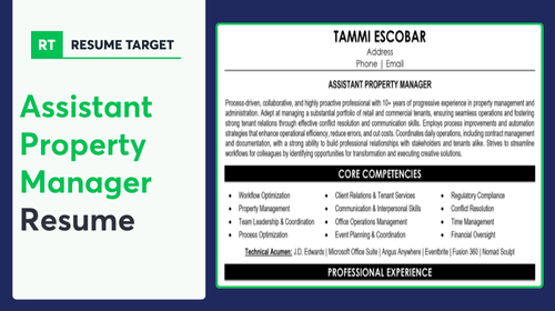 Assistant Property Manager Resume Sample