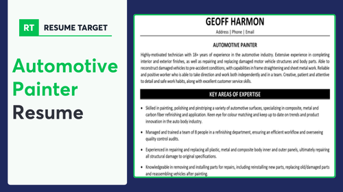 Automotive Painter Resume Sample