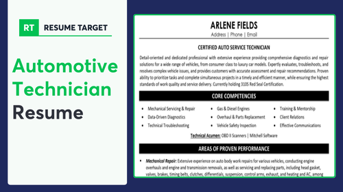 Automotive Technician Resume Sample