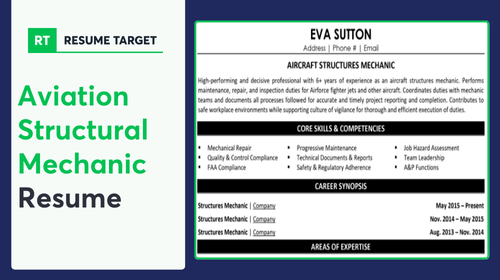 Aviation Structural Mechanic Resume Sample
