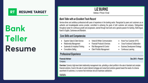 Bank Teller Resume Sample