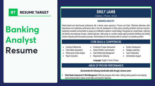 Banking Analyst Resume Sample