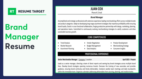 Brand Manager Resume Sample