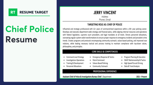 Chief of Police Resume Sample