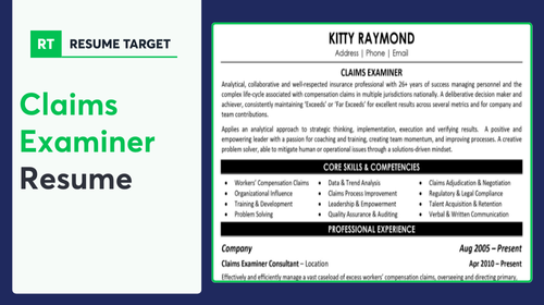 Claims Examiner Resume Sample