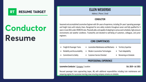Train Conductor Resume Sample