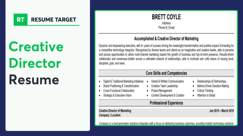 Creative Director Resume Sample