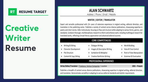 Creative Writer Resume Sample
