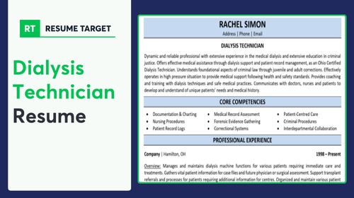 Dialysis Technician Resume Sample