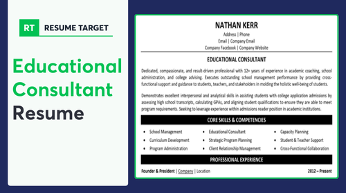 Educational Consultant Resume Sample