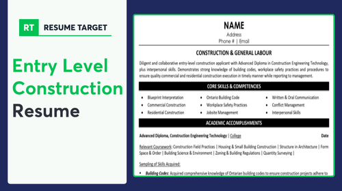 Entry Level Construction Resume Sample