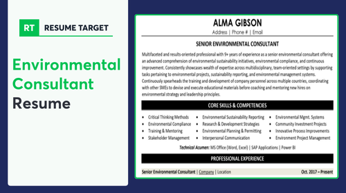 Environmental Consultant Resume Sample