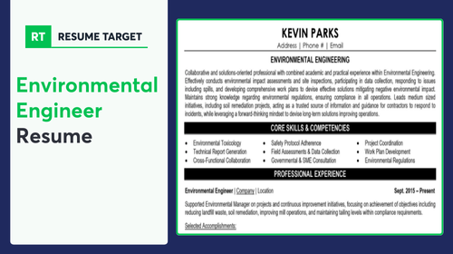 Environmental Engineer Resume Sample