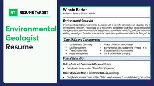 Environmental Geologist Resume Sample