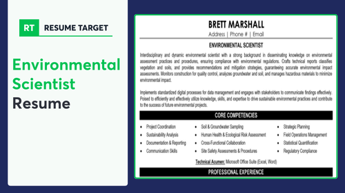 Environmental Scientist Resume Sample