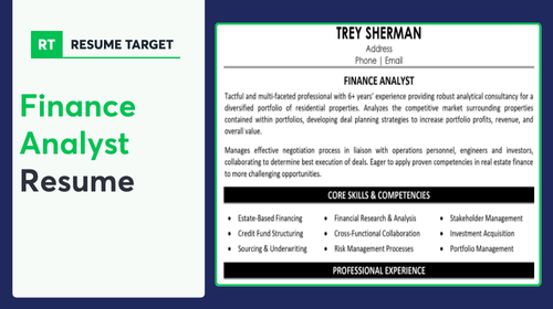 Finance Analyst Resume Sample