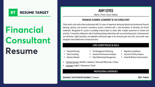 Financial Consultant Resume Sample