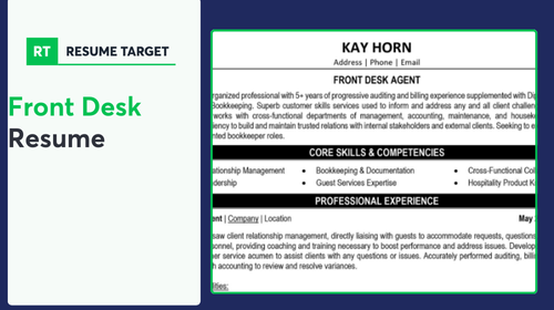 Front Desk Resume Sample