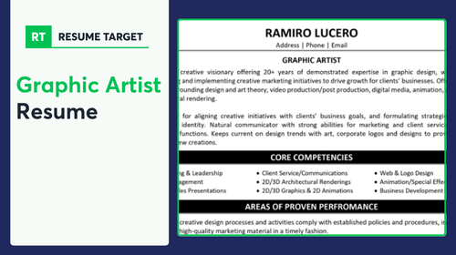 Graphic Artist Resume Sample