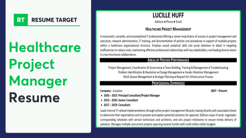 Healthcare Project Manager Resume Sample