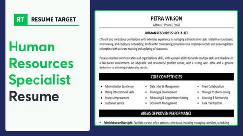 Human Resource Specialist Resume Sample
