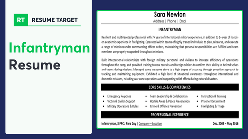 Infantryman Resume Sample