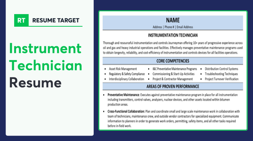 Instrument Technician Resume Sample