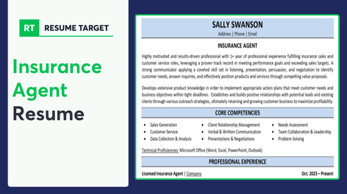 Insurance Agent Resume Sample