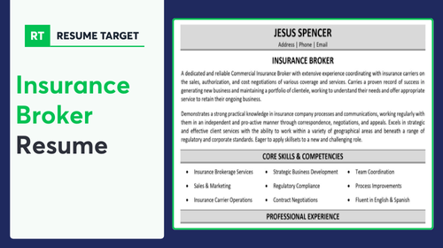 Insurance Broker Resume Sample