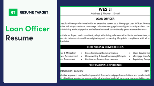 Loan Officer Resume Sample