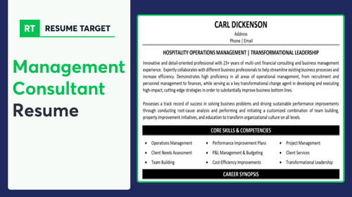 Management Consultant Resume Sample