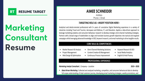 Marketing Consultant Resume Sample