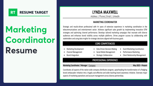 Marketing Coordinator Resume Sample