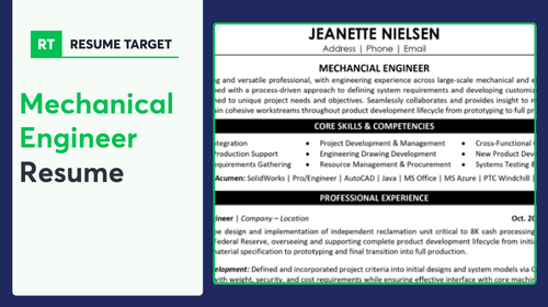 Mechanical Engineer Resume Sample