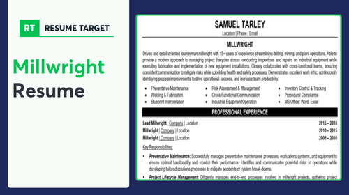 Millwright Resume Sample