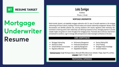 Mortgage Underwriter Resume Sample