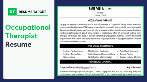 Occupational Therapist Resume Sample