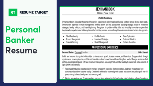 Personal Banker Resume Sample