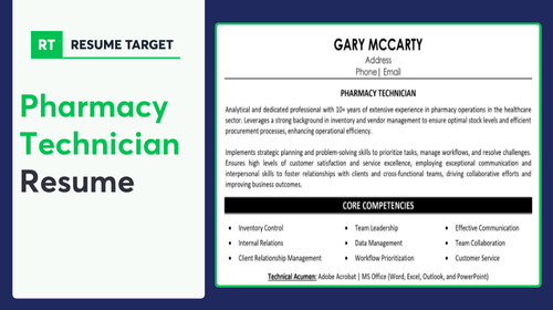 Pharmacy Technician Resume Sample
