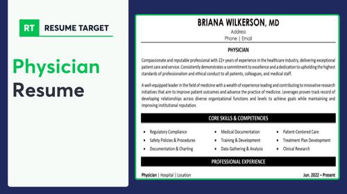 Physician Resume Sample