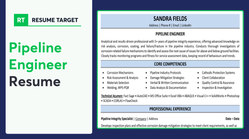 Pipeline Engineer Resume Sample